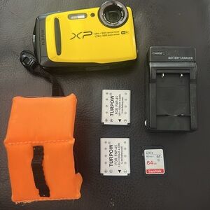 FUJIFILM waterproof Yellow  Camera shockproof with accessories